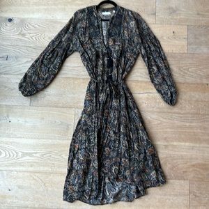 Doen cotton long sleeve midi dress size M